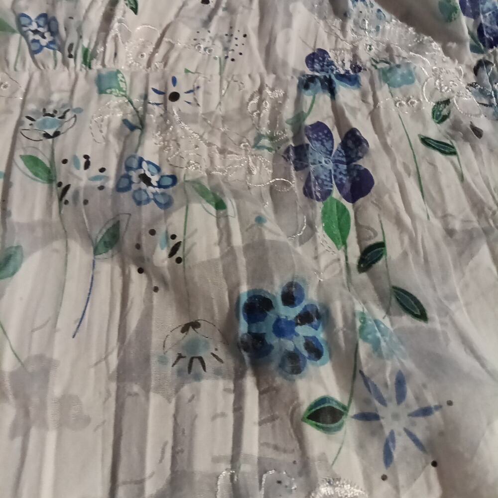 Dressbarn Floral Blouse Fairy Cottage Core Sz. L Floral - Picture 2 of 6